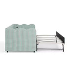 Zeus & Ruta Twin Daybed with Trundle & Wavy Headboard