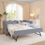 Zeus & Ruta Twin Daybed with Trundle & Wavy Headboard