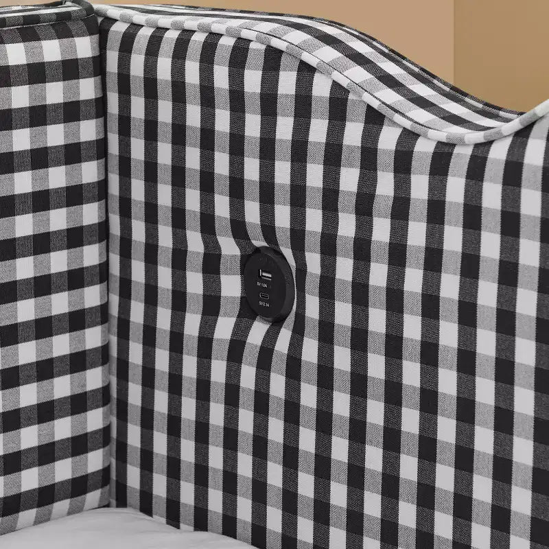 Zeus & Ruta Twin Daybed with Trundle & Wavy Headboard