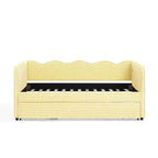 Zeus & Ruta Twin Daybed with Trundle & Wavy Headboard