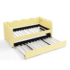 Zeus & Ruta Twin Daybed with Trundle & Wavy Headboard