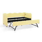 Zeus & Ruta Twin Daybed with Trundle & Wavy Headboard