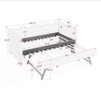 Zeus & Ruta Twin Daybed with Trundle & Wavy Headboard
