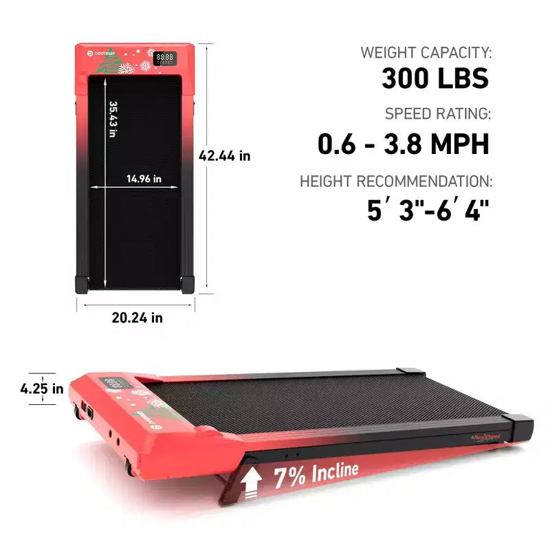 Tapis Roulant Smart Walking Pad DeerRun Q2 Edition Regalo di San Valentino per uso domestico e corsa leggera con inclinazione del 7%