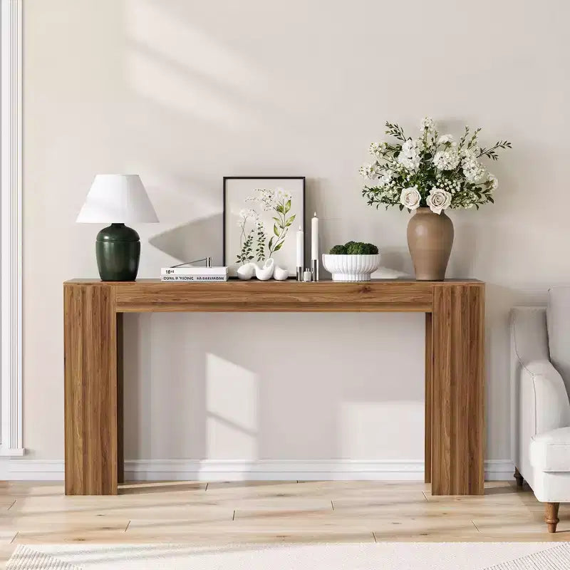 TUYOHW 63 Extra Long Console Table, Tavolo da Divano Rustico, Tavolo Stretto per Ingresso, Soggiorno, Tavolo d'Accento in Legno per Foyer, Capacità 200 libbre