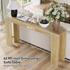 TUYOHW 63 Extra Long Console Table, Tavolo da Divano Rustico, Tavolo Stretto per Ingresso, Soggiorno, Tavolo d'Accento in Legno per Foyer, Capacità 200 libbre
