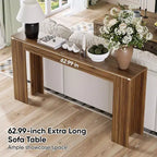 TUYOHW 63 Extra Long Console Table, Tavolo da Divano Rustico, Tavolo Stretto per Ingresso, Soggiorno, Tavolo d'Accento in Legno per Foyer, Capacità 200 libbre