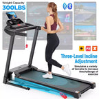 9% Incline Treadmill with Handle, 3.0HP Portable Folding Treadmills for Home/Office, Running Walking Jogging machine
