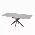 6278 Tavolo da Pranzo Moderno Allungabile con Base in Metallo Nero, Tavolo Rettangolare da Cucina per Sala da Pranzo o Zona Colazione-Panipeachy