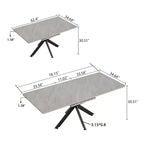 6278 Tavolo da Pranzo Moderno Allungabile con Base in Metallo Nero, Tavolo Rettangolare da Cucina per Sala da Pranzo o Zona Colazione-Panipeachy