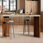 GustoWave 55 Home Bar Table with Faux Marble Top, Counter Height Pub Table for Kitchen, Living Room, Dining