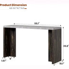 GustoWave 55 Home Bar Table with Faux Marble Top, Counter Height Pub Table for Kitchen, Living Room, Dining