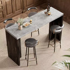 GustoWave 55 Home Bar Table with Faux Marble Top, Counter Height Pub Table for Kitchen, Living Room, Dining
