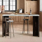 GustoWave 55 Home Bar Table with Faux Marble Top, Counter Height Pub Table for Kitchen, Living Room, Dining