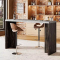 GustoWave 55 Home Bar Table with Faux Marble Top, Counter Height Pub Table for Kitchen, Living Room, Dining