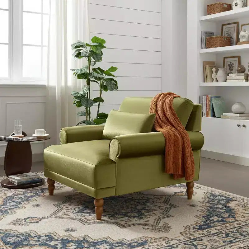 Polibi Poltrona Accent Oversize con Braccioli Circolari e Cuscino Lombare