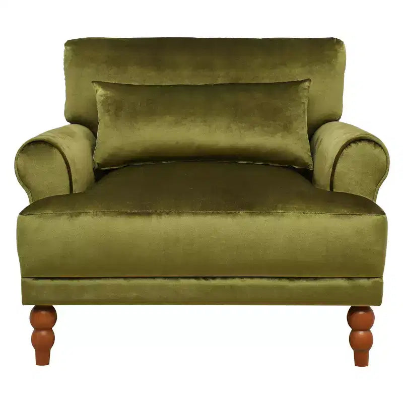 Polibi Poltrona Accent Oversize con Braccioli Circolari e Cuscino Lombare