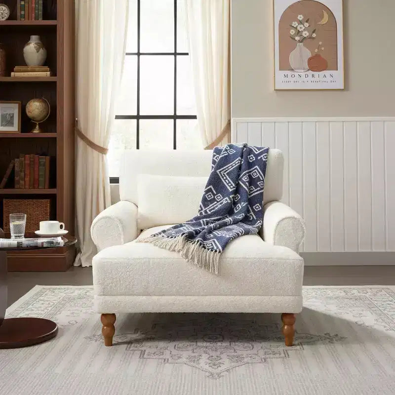 Polibi Poltrona Accent Oversize con Braccioli Circolari e Cuscino Lombare