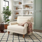 Polibi Poltrona Accent Oversize con Braccioli Circolari e Cuscino Lombare