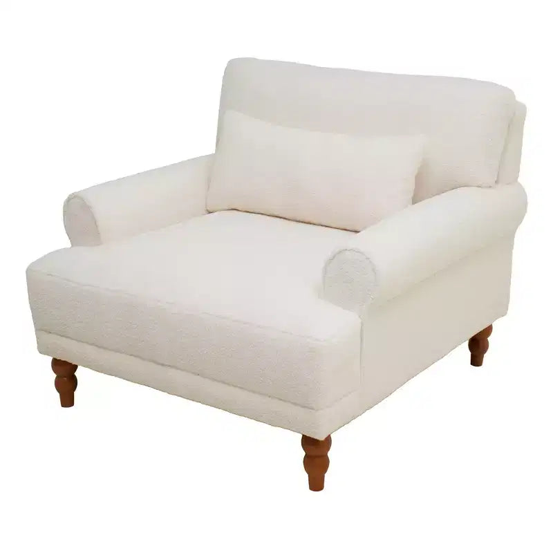 Polibi Poltrona Accent Oversize con Braccioli Circolari e Cuscino Lombare