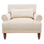 Polibi Poltrona Accent Oversize con Braccioli Circolari e Cuscino Lombare