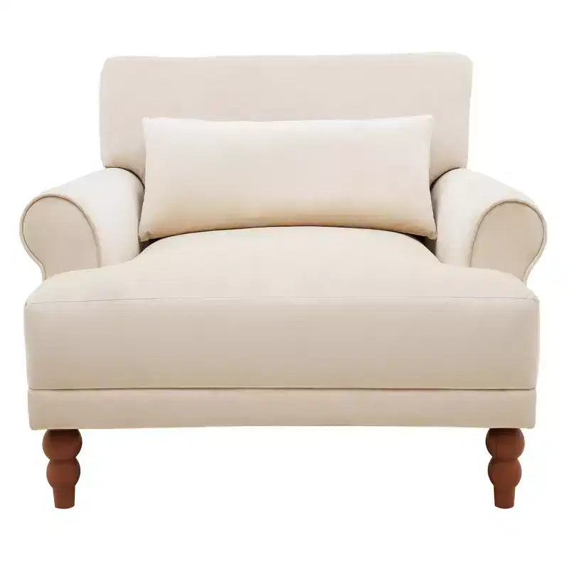 Polibi Poltrona Accent Oversize con Braccioli Circolari e Cuscino Lombare