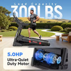 5.0HP Folding Treadmill for Home w/ 20 Auto Incline,Smart APP,300lb,HiFi Bluetooth Speakers,64 Programs,12MPH Speed,Foldable Treadmill Running Machine