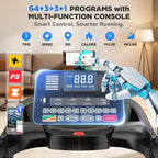 5.0HP Folding Treadmill for Home w/ 20 Auto Incline,Smart APP,300lb,HiFi Bluetooth Speakers,64 Programs,12MPH Speed,Foldable Treadmill Running Machine