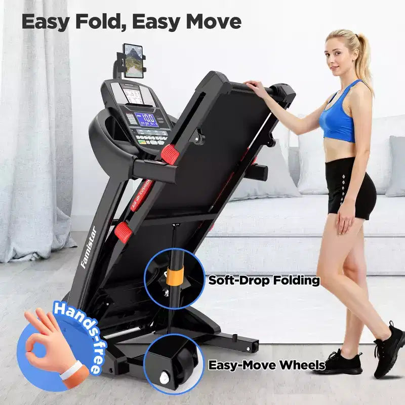 5.0HP Folding Treadmill for Home w/ 20 Auto Incline,Smart APP,300lb,HiFi Bluetooth Speakers,64 Programs,12MPH Speed,Foldable Treadmill Running Machine
