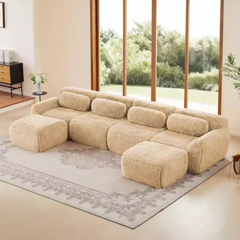 U-shaped Boneless Sofa,32D HD Sponge,Anti-Slip Bottom,No Assembly,Ergonomic Design,Free Combination,Vacuum Packaging for Living Rooms/Studies