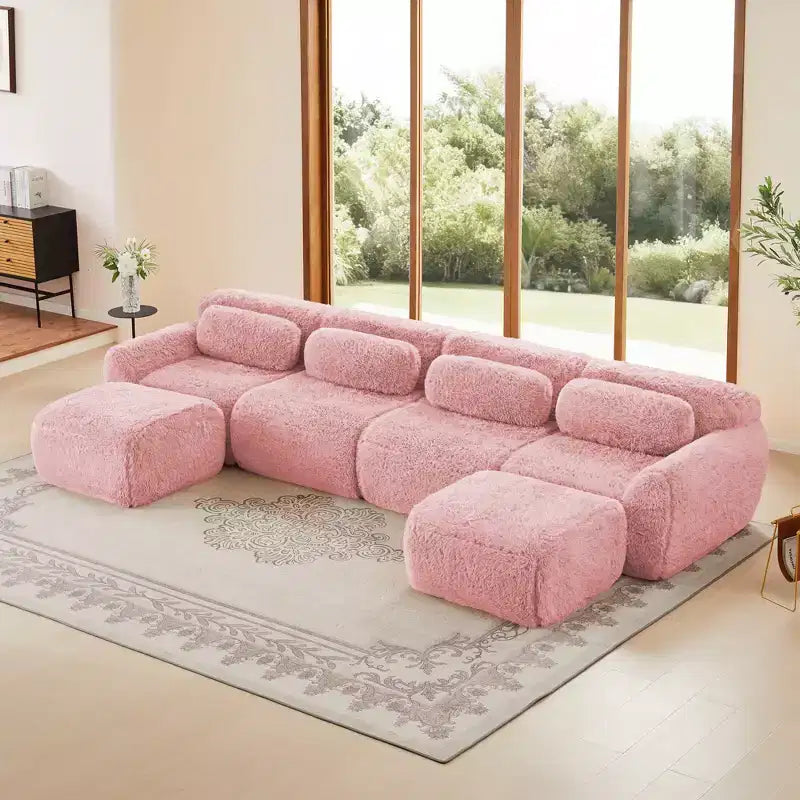 U-shaped Boneless Sofa,32D HD Sponge,Anti-Slip Bottom,No Assembly,Ergonomic Design,Free Combination,Vacuum Packaging for Living Rooms/Studies