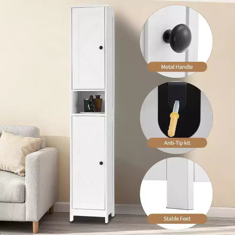 Set di mobili da bagno moderno ed elegante – Soluzione di archiviazione completa, resistente e salvaspazio per un bagno funzionale e organizzato