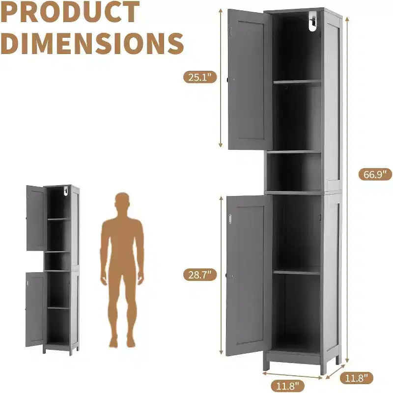 Set di mobili da bagno moderno ed elegante – Soluzione di archiviazione completa, resistente e salvaspazio per un bagno funzionale e organizzato