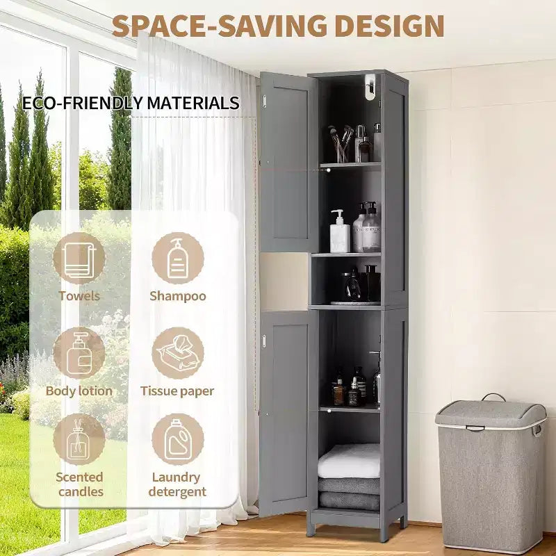 Set di mobili da bagno moderno ed elegante – Soluzione di archiviazione completa, resistente e salvaspazio per un bagno funzionale e organizzato