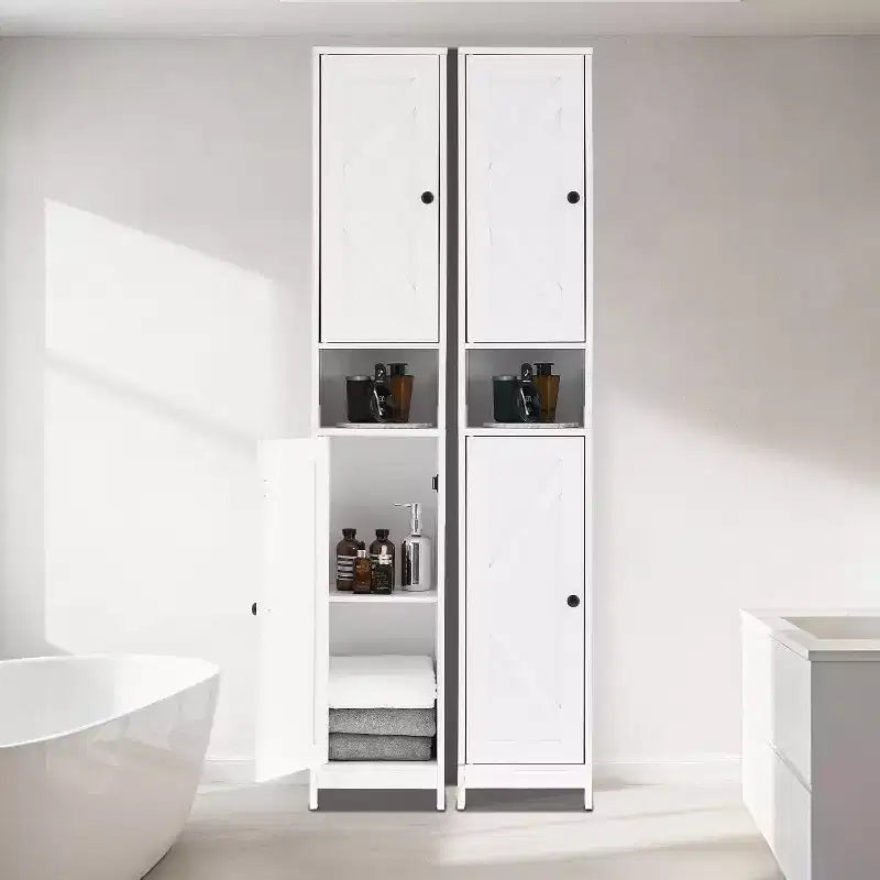 Set di mobili da bagno moderno ed elegante – Soluzione di archiviazione completa, resistente e salvaspazio per un bagno funzionale e organizzato