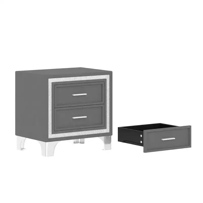 Whisen 3-Pieces Sets, Queen Size Upholstered Platform Bed and Two Nightstands