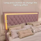 Whisen 3-Pieces Sets, Queen Size Upholstered Platform Bed and Two Nightstands