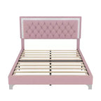 Whisen 3-Pieces Sets, Queen Size Upholstered Platform Bed and Two Nightstands