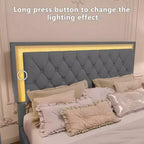 Whisen 3-Pieces Sets, Queen Size Upholstered Platform Bed and Two Nightstands