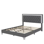 Whisen 3-Pieces Sets, Queen Size Upholstered Platform Bed and Two Nightstands