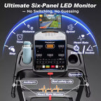 Smart Folding Treadmill with Step Tracking C 20-Level Auto Incline, 0.6C12 MPH, Dual Quiet Motor, LED Display for Home Use
