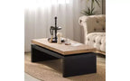TUYOHW Modern Wooden Coffee Table with Floating-Top, Sleek Rectangular Center Table for Living Room, Industrial Sofa Table