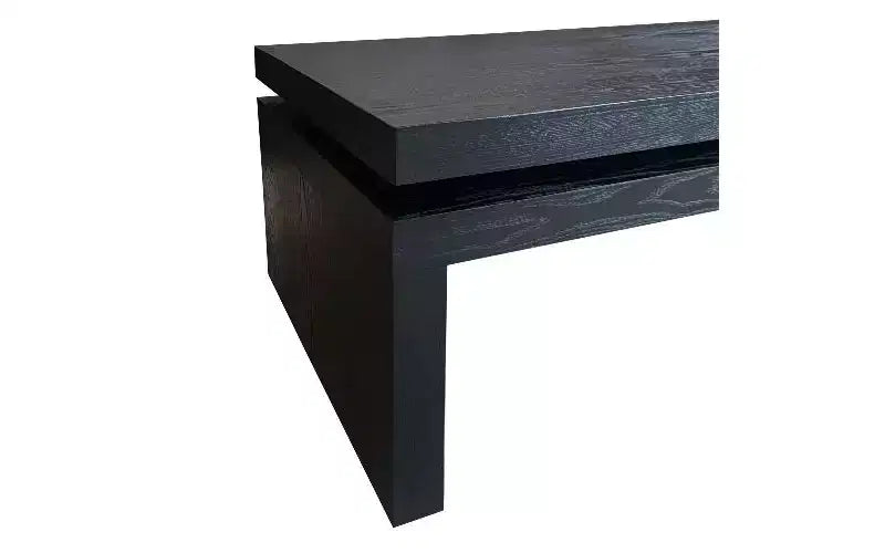 TUYOHW Modern Wooden Coffee Table with Floating-Top, Sleek Rectangular Center Table for Living Room, Industrial Sofa Table