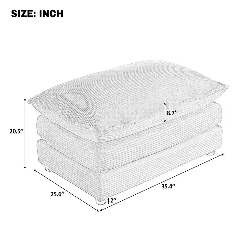 MAYEERTY 35.4 Ottoman Dual-layer Ottoman for Living Room Bedroom Dark Brown