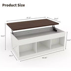 Elegant Smooth Slow Motion Lift-Top Coffee Table | Hidden Storage & Removable Shelf, Rustic Farmhouse Wood-Metal Design, Easy Assembly