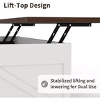 Elegant Smooth Slow Motion Lift-Top Coffee Table | Hidden Storage & Removable Shelf, Rustic Farmhouse Wood-Metal Design, Easy Assembly