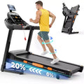 5.0HP Treadmill with 20% Incline, 400LB Capacity Folding Running Machine for Home, 12MPH Max Speed, 105 Programs, Shock Absorption