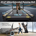 Tapis roulant da 5.0HP con inclinazione del 20%, macchina da corsa pieghevole per la casa con capacità di 400 libbre, velocità massima 12 MPH, 105 programmi, assorbimento degli urti