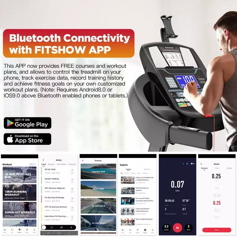 5HP Foldable Treadmill w/ 20 Auto Incline,400LB Treadmill for Home Jogging Walking,App Control,71 Program,12MPH for Varied Intensity, Shock Absorption