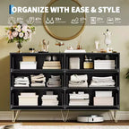 COZONY Fluted Dresser with 6 Drawers, 47 Wide Modern Chest with Metal Handles for Bedroom & Living Room